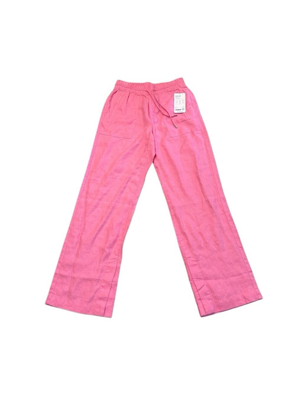 Athleta Retreat Linen Wide Leg Pants Size Small Tall High Rise Raphanus Pink NWT
